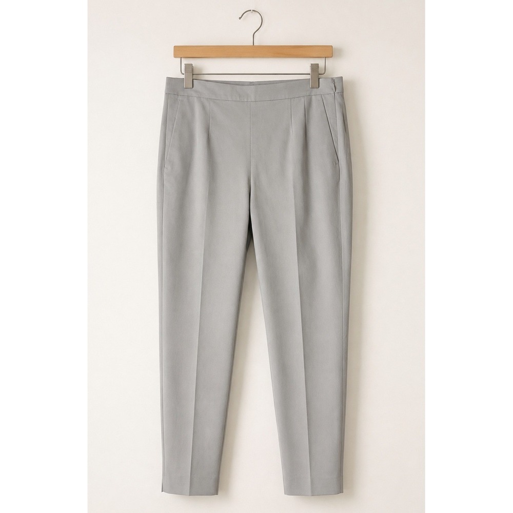 J Crew Martie Pants Women 6 Gray Crop Ankle Side Zip Stretch Trousers Preppy